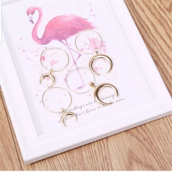 ○Erin○ Moon Hoop Earrings - Picture 2 of 3